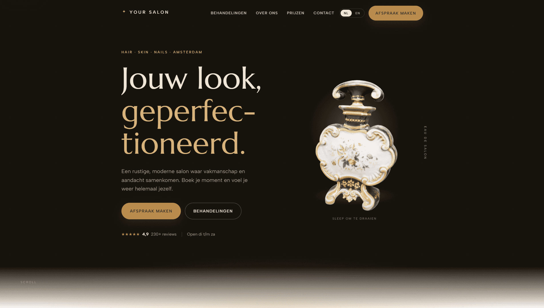 Salon & beauty demo website screenshot